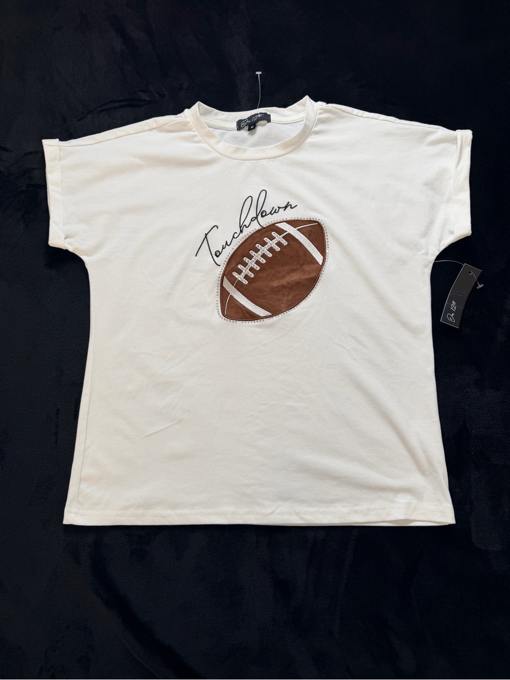 White 'Touchdown' Football Graphic Tee